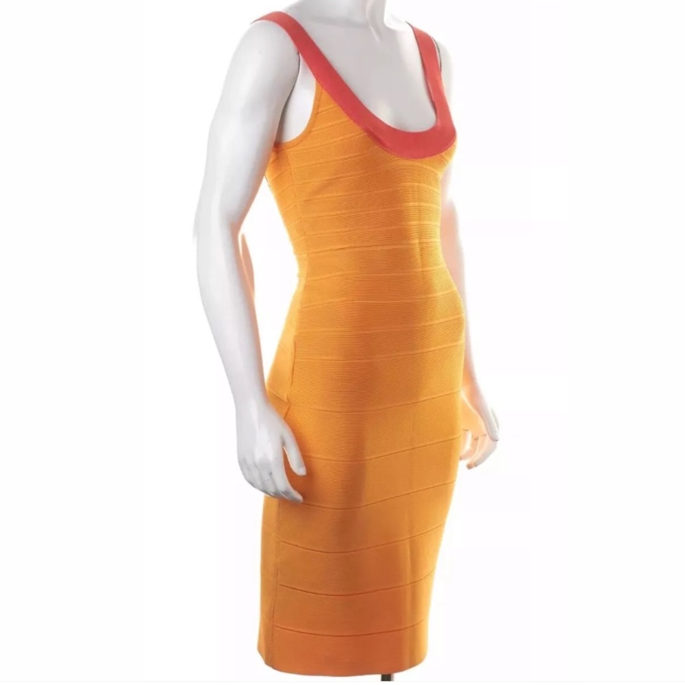 Herve Ledger orange dress sz S
